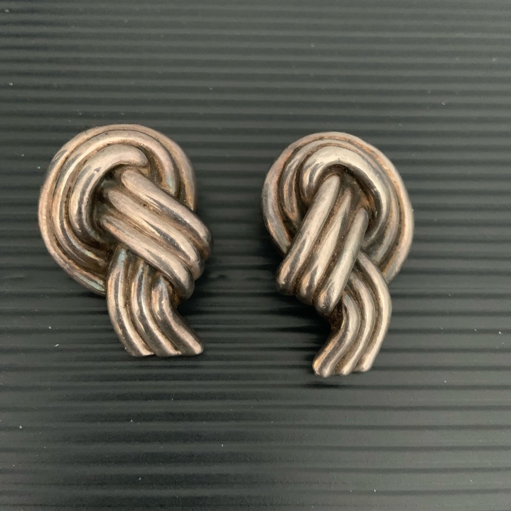 Vintage Silver pierced Clip-On Earrings